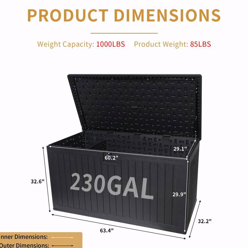 Outdoor Storage Box with Hydraulic Lid & Table Design