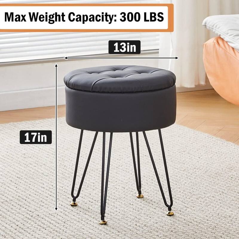 Storage Round Ottoman Multifunctional