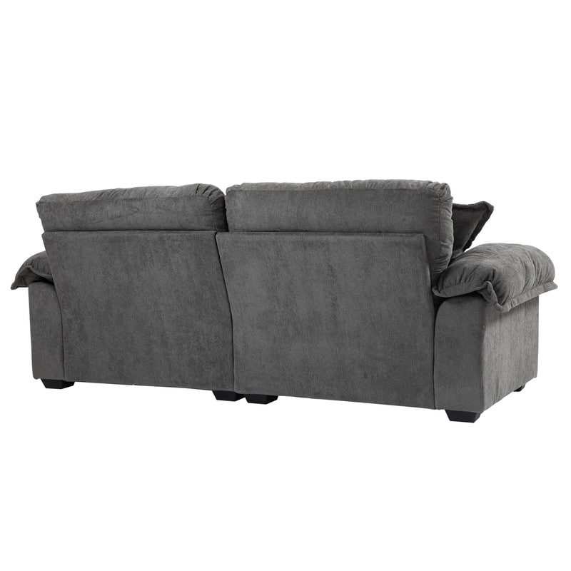 84" Chenille Loveseat Sofa with Memory Foam&Pocket Springs, Deep Seat Couch with 2 Throw Pillows