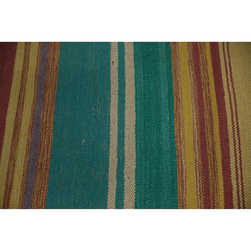 Hand Woven Oriental 100% Wool Carpet Southwestern Tribal Multi-Colored Kilim Area Rug - 10' 1'' X 8' 3''