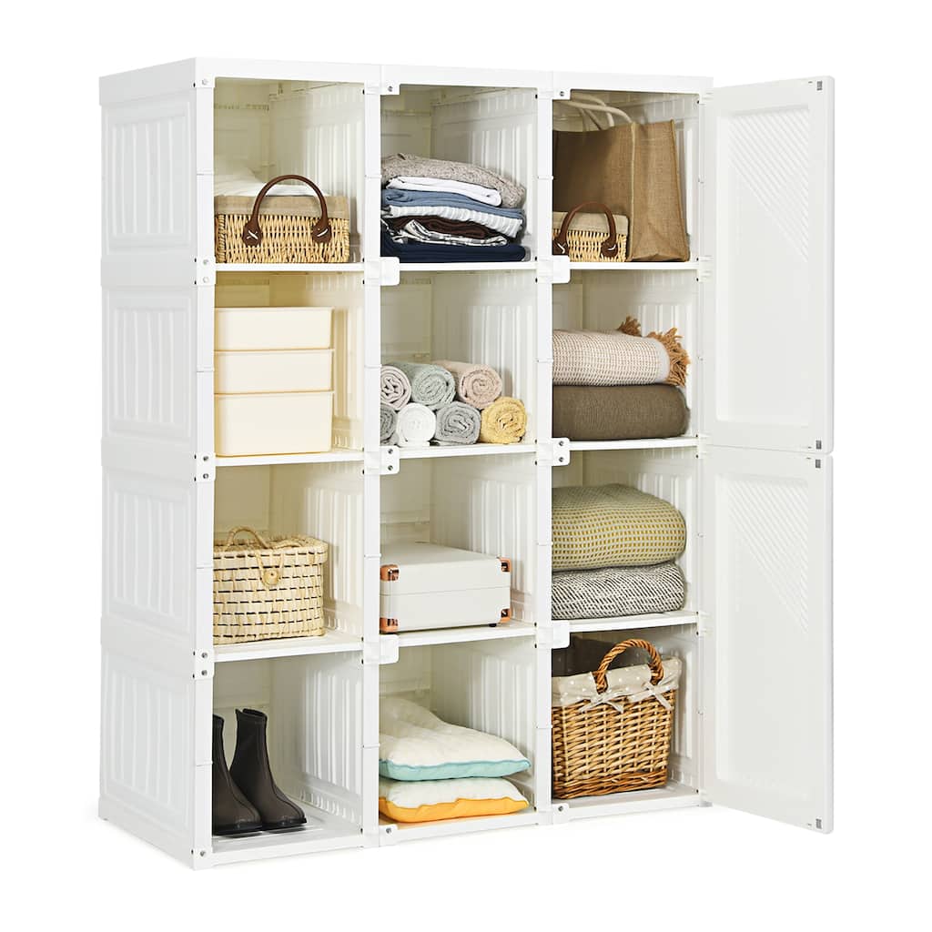 Costway Portable Closet Clothes Modern Foldable Armoire Wardrobe - See Details