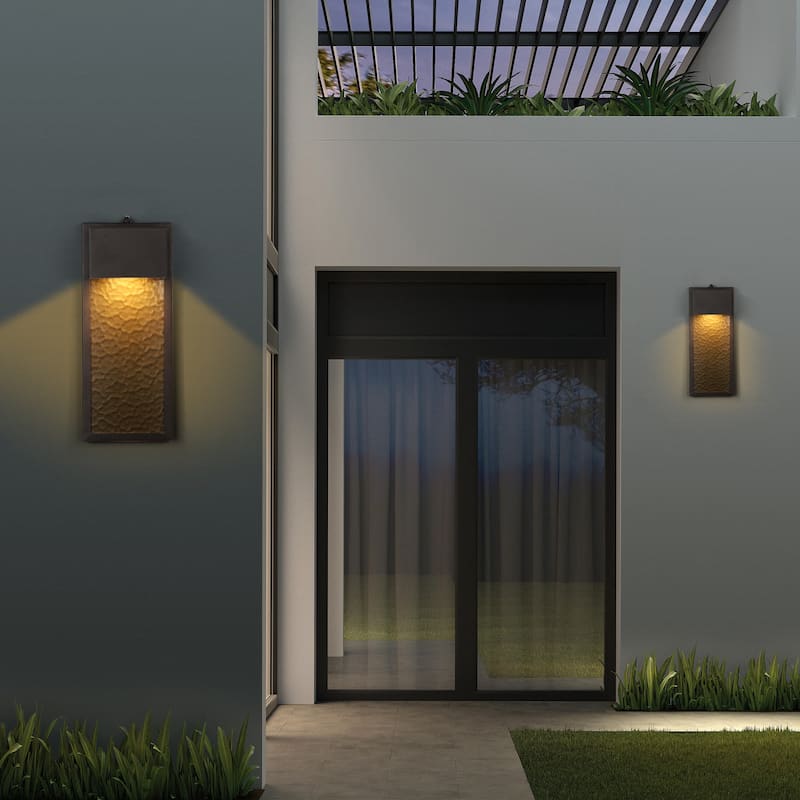 1-Light Matte Black Outdoor Integrated LED Wall Sconce