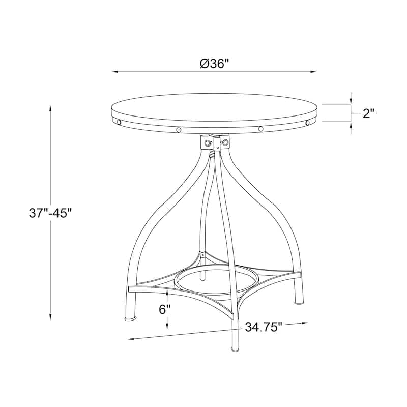 Caverly Round Adjustable Bar Table
