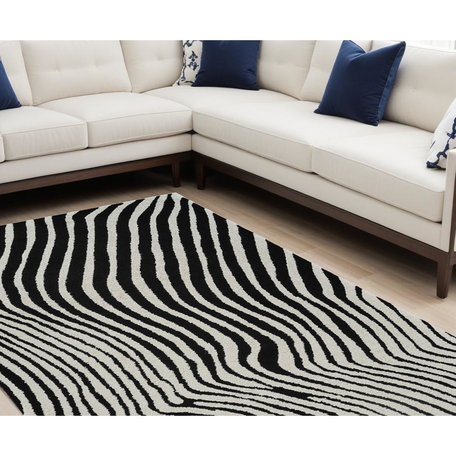 Bexo Abstract Modern Stain Resistant Soft Area Rug By HomeRoots - 79.8' X '79.8' X '0.75