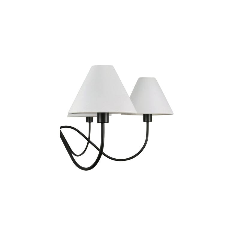 NADAAL STUDIOS Zeven Pendant Lamp, Curved Blackened Bronze Steel Frame with Linen Blend Shades, Black