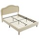 preview thumbnail 23 of 66, Velvet Upholstered Platform Bed Smart LED Bed Frame with Adjustable Height Headboard, Noise-Free Slat Support for Night's Sleep