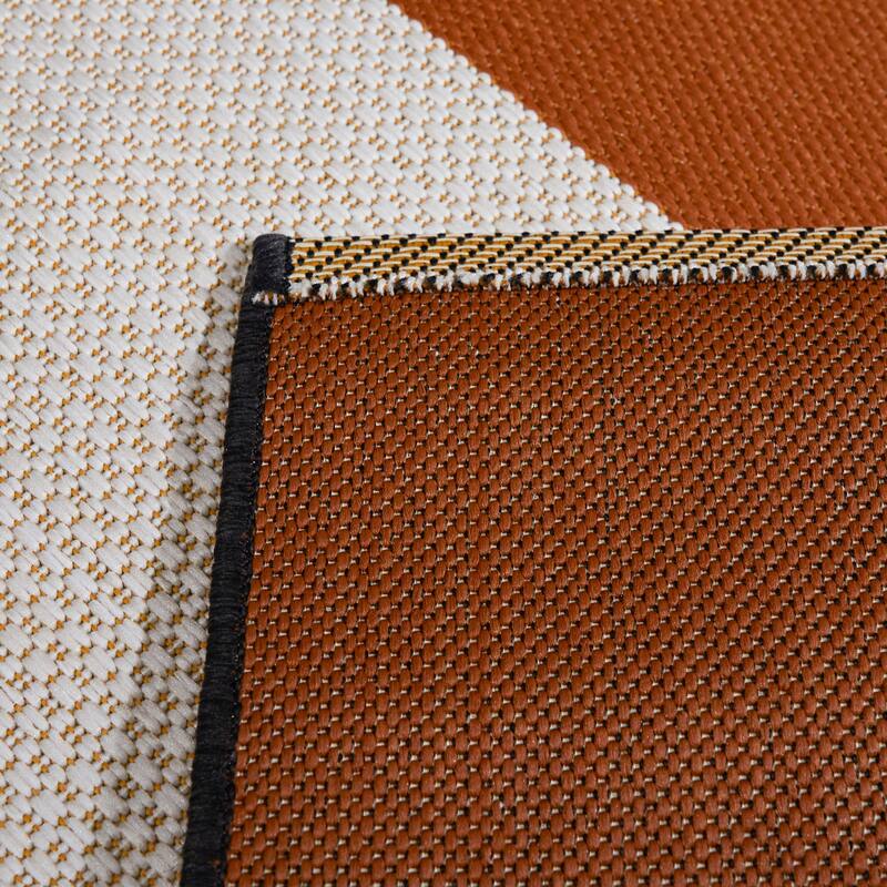 Read Modern Geometric Color Block Indoor/ Outdoor Area Rug