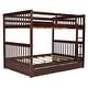 preview thumbnail 4 of 12, Modren Full over Full Wood Bunk Bed With Ladders and Two Storage Drawers,Solid Construction For Bedroom