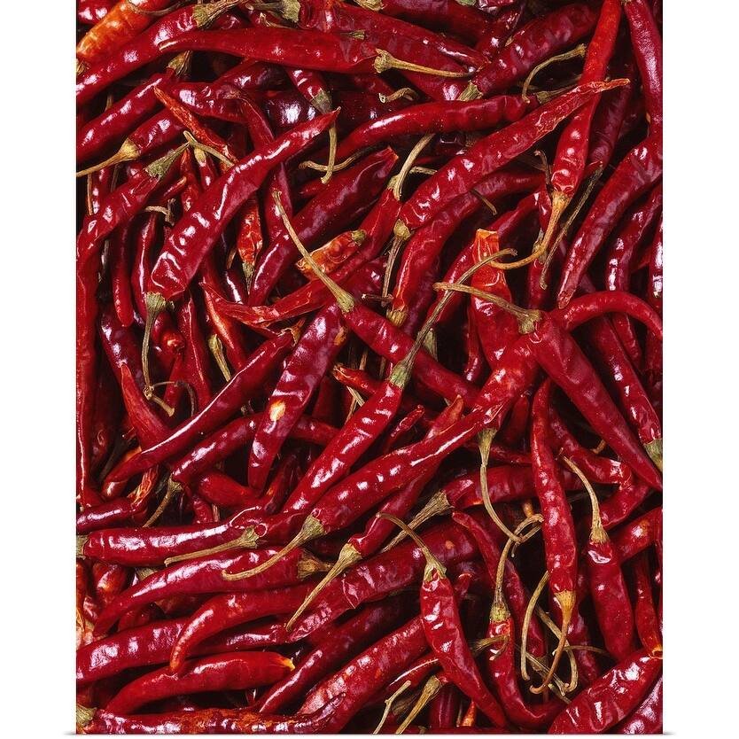 "Dried chili peppers" Poster Print - Multi