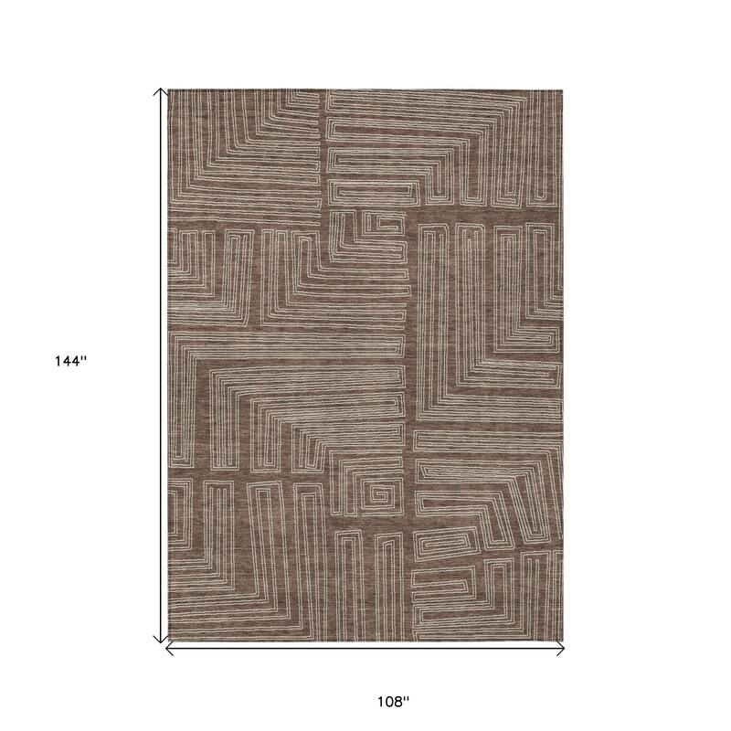 HomeRoots Geometric Transitional Rectangle Outdoor Rug