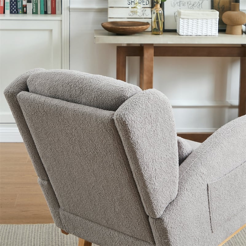 Modern Accent High Backrest Living Room Lounge Arm Rocking Chair