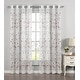 preview thumbnail 1 of 4, Wavy Leaves Embroidered Sheer Extra Wide Window Curtain (Single Panel) 54 x 63 - Rust