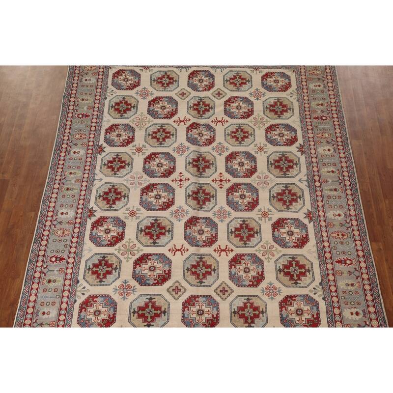 All-Over Kazak Oriental Area Rug Handmade Wool Carpet - 8'3" x 11'3"