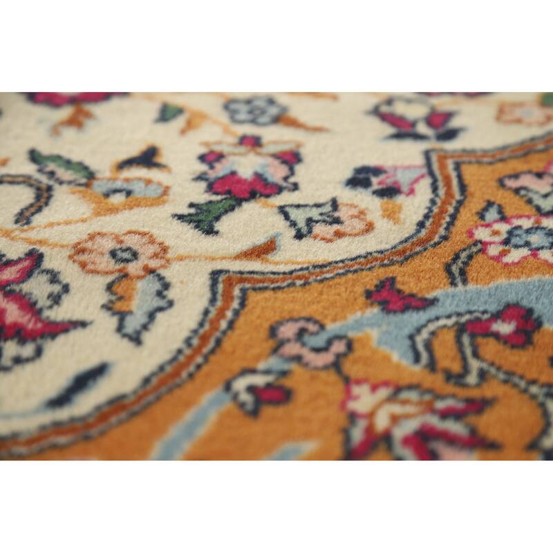Hand Knotted Oriental 100% Wool Carpet Traditional Floral Beige & Ivories Tabriz Area Rug - 12' 3'' X 8' 1''