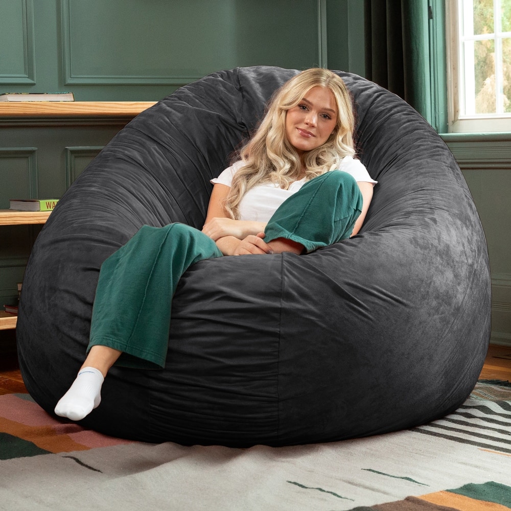 Jaxx 6 Foot Cocoon - 2-in-1 Giant Bean Bag Chair for Adults & Convertible Bean Bag Bed