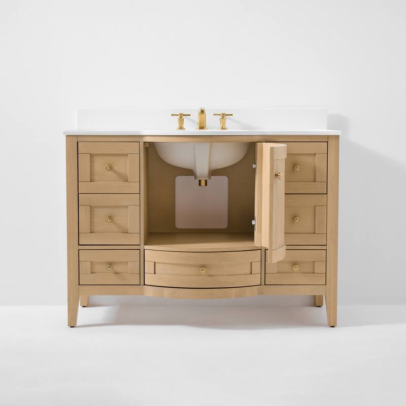Ancerre Designs Lauren Vanity Set with Carrara White Marble Top