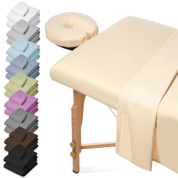 3-Piece Massage Table Sheet Set with Face Cradle Cover - Saloniture. Opens flyout.