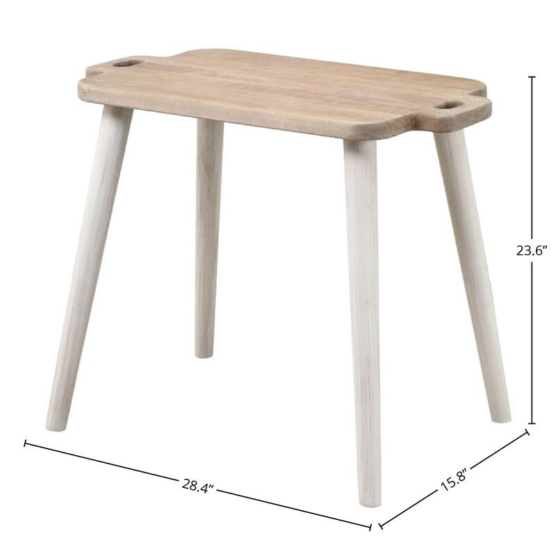 Last Chance Pine Side Table, Brown/ White