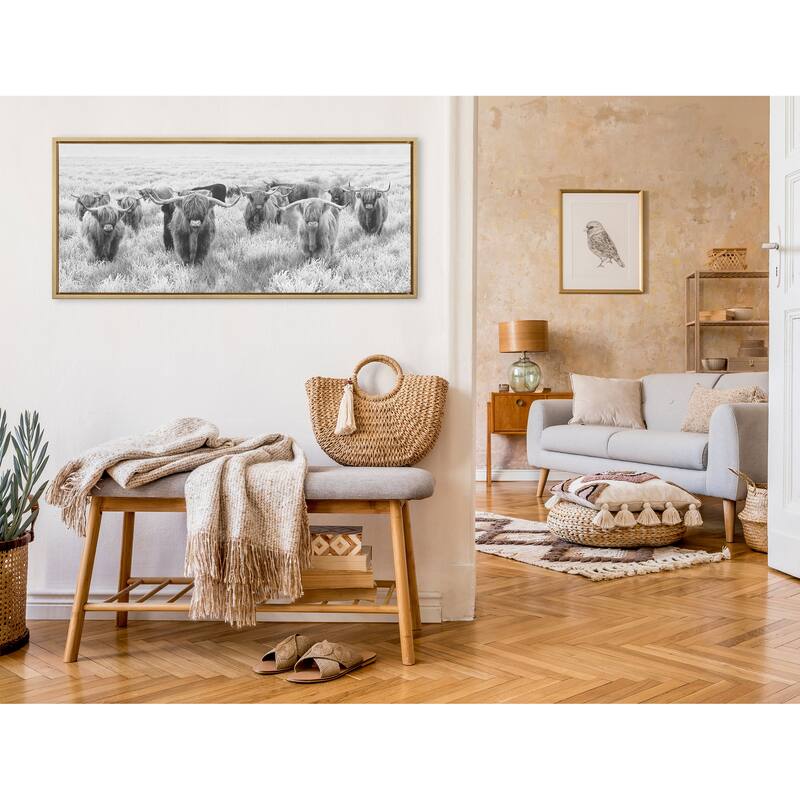 Kate and Laurel Sylvie Cow Herd Canvas by The Creative Bunch Studio
