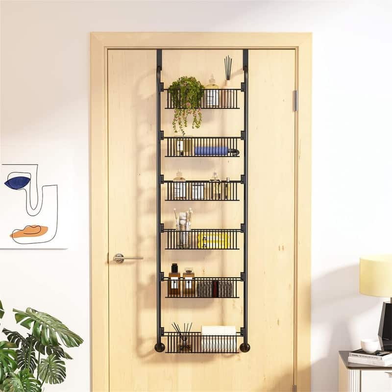 6Tier Over the Door Pantry Organizer HeavyDuty Metal with 6 Baskets