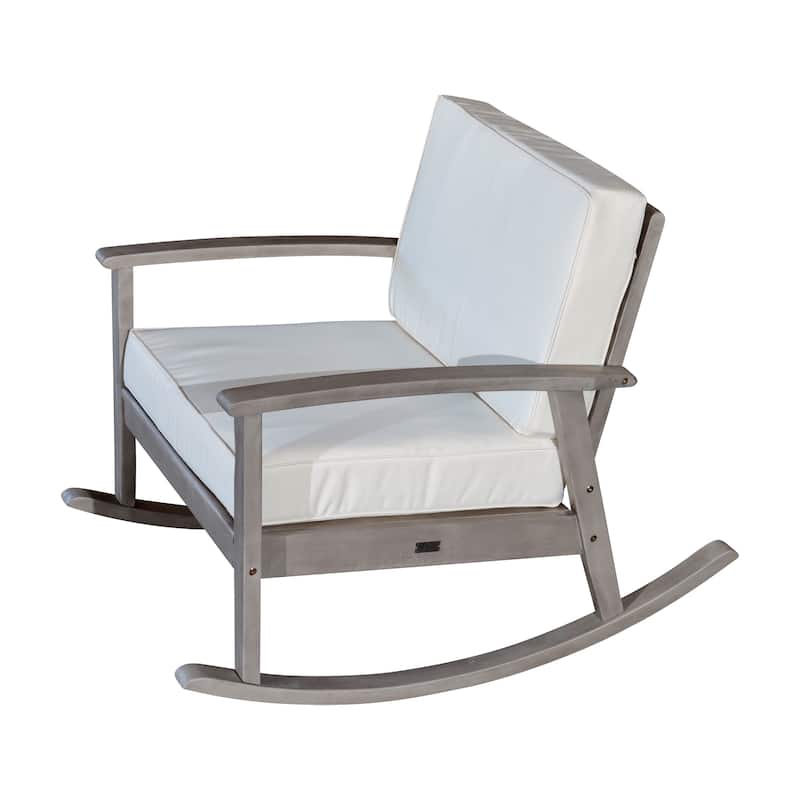DTY Outdoor Living Longs Peak Eucalyptus Rocking Chair with Cushions