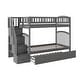 preview thumbnail 5 of 6, Westbrook Staircase Bunk Twin over Twin with Twin Trundle in Grey