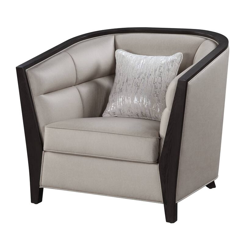 Revelle Beige and Black Chair with Pillow