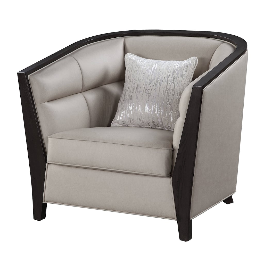 Revelle Beige and Black Chair with Pillow