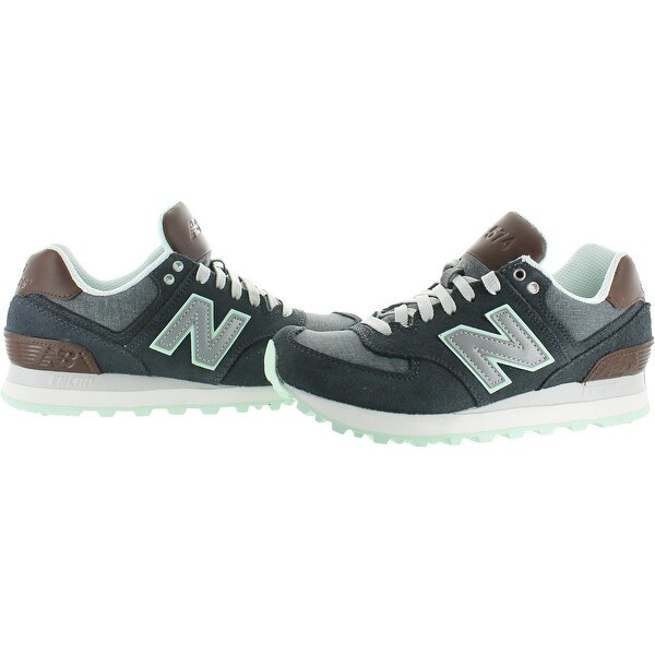 new balance 574 colour block canvas trainers