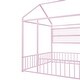 preview thumbnail 49 of 58, Metal Floor Bed House Bed Frame with Fence and Storage Shelves