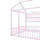 preview thumbnail 47 of 70, Metal Floor House Bed Frame with Fence and Shelves