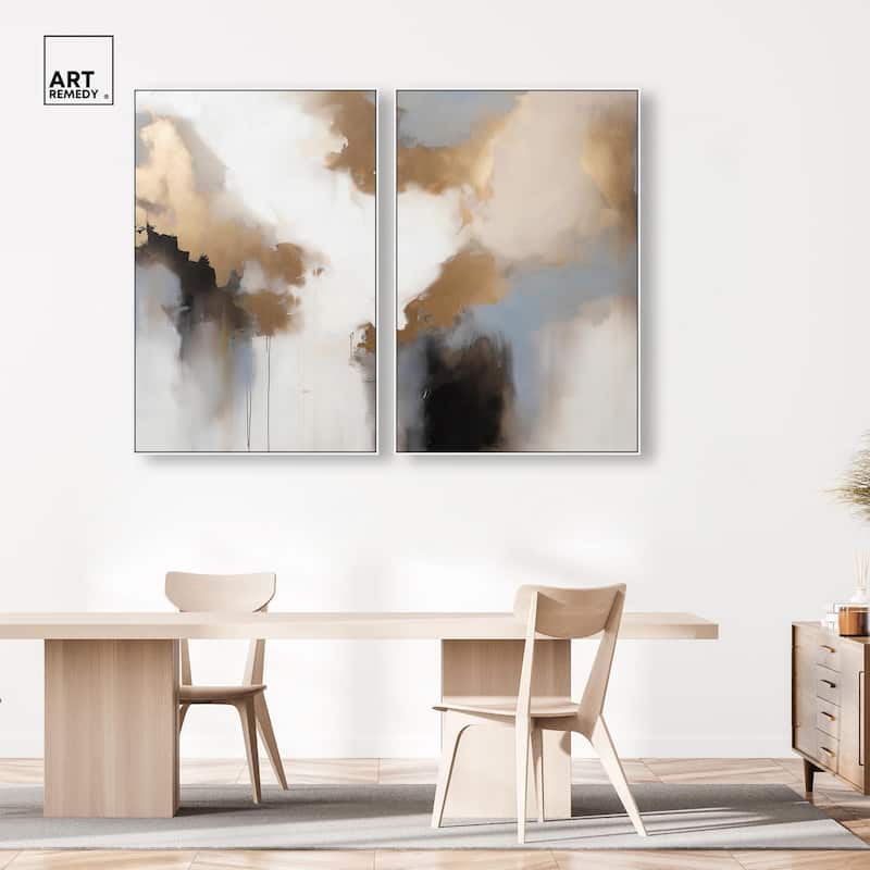 Golden Nebula Canvas Set of 2 by Art Remedy