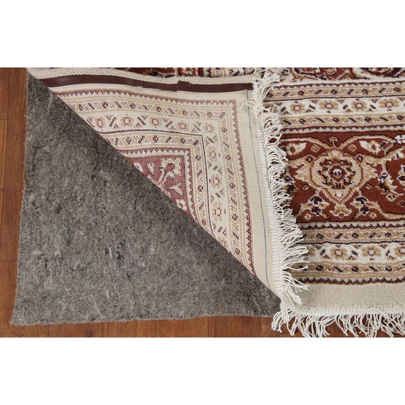 Traditional Tabriz Turkish Area Rug Beige Machine Made Carpet - 6'10" x 9'9"