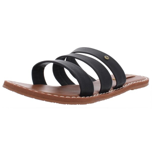 flat leather slide sandals