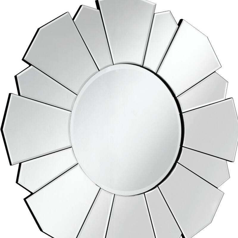 HomeRoots 33" Clear Abstract Unframed Accent Mirror - 32.7' X '32.7' X '0.7
