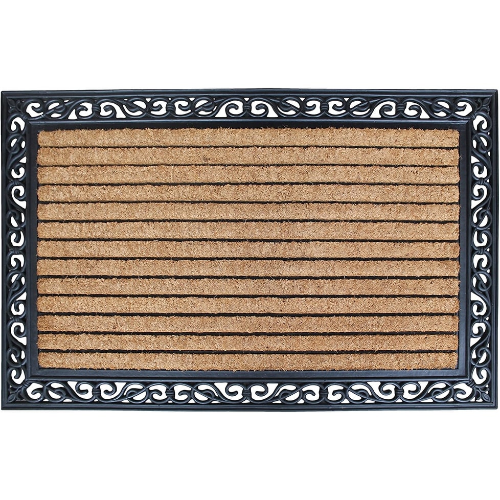 A1HC Molded Large Double Door Rubber and Coir Door Mat (30 X 48