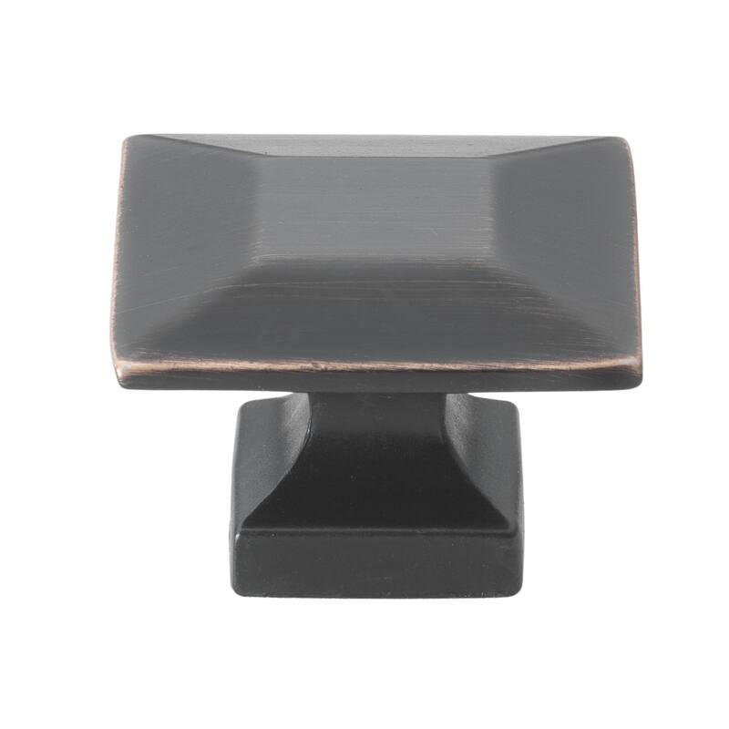 GlideRite 5-Pack 1-3/8 in. Oil Rubbed Bronze Square Cabinet Knobs - Oil Rubbed Bronze