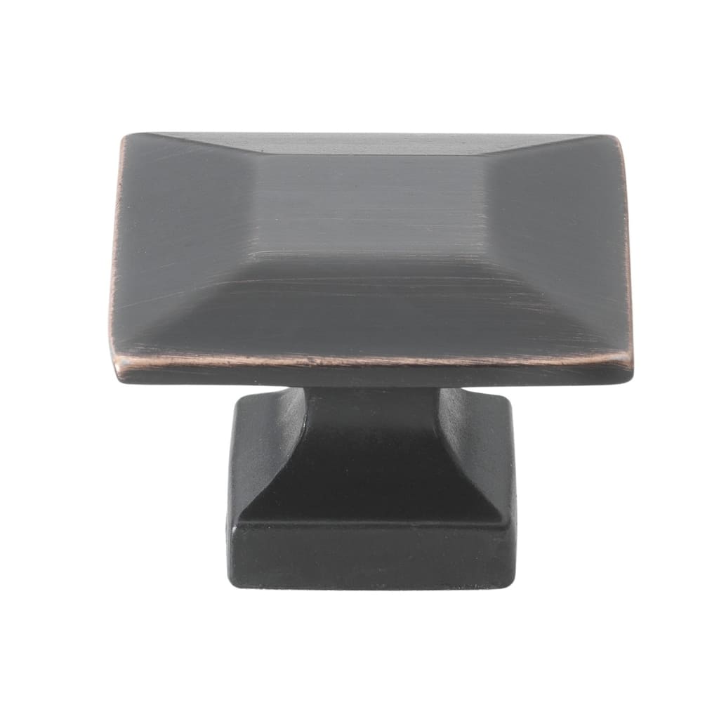 GlideRite 5-Pack 1-3/8 in. Oil Rubbed Bronze Square Cabinet Knobs - Oil Rubbed Bronze