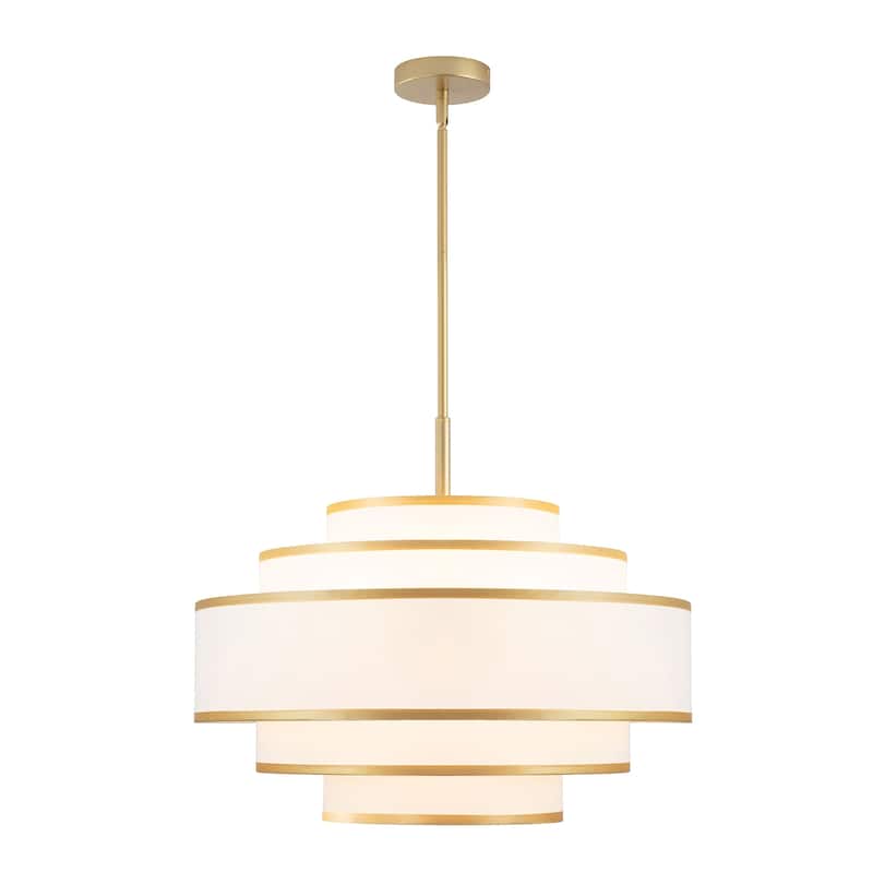 24" 5-Light Dimmable Tiered Drum Chandelier
