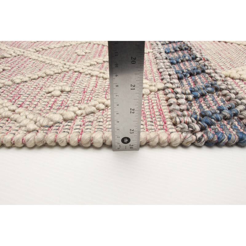 ECARPETGALLERY Braid weave Sienna Pink Wool Rug - 6'2 x 9'0