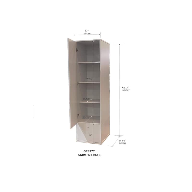 White Solid Wood Wardrobe Armoire with Drawer and Soft-Close Door