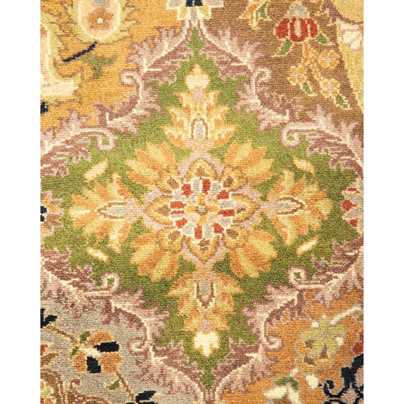 Overton Handknotted Wool Traditional Oriental Yellow Runner