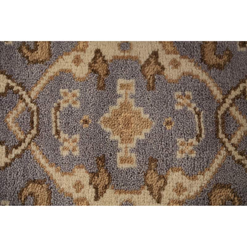 All-Over Oushak Indian Runner Rug Hand-Knotted Wool Carpet - 2'8"x 8'0"