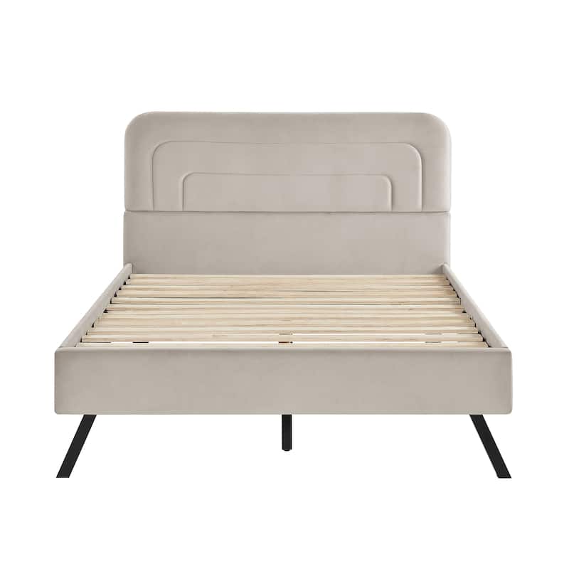 Studio Living Ashton Full Upholstered Bed in Velvet Fabric