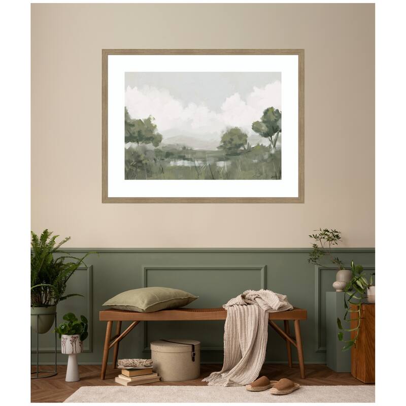 Kate and Laurel Shades of Olive 23x33 FC by Mary Sparrow Framed Wall Art Print
