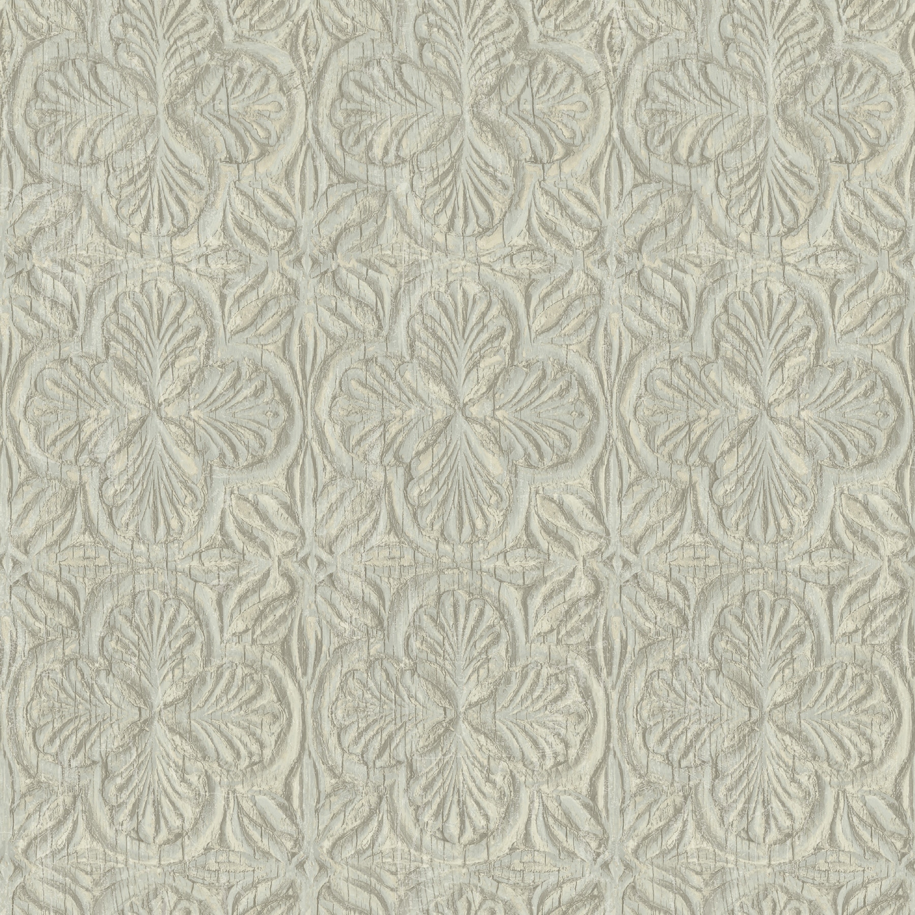 Chesapeake Karachi Light Blue Wooden Damask Wallpaper