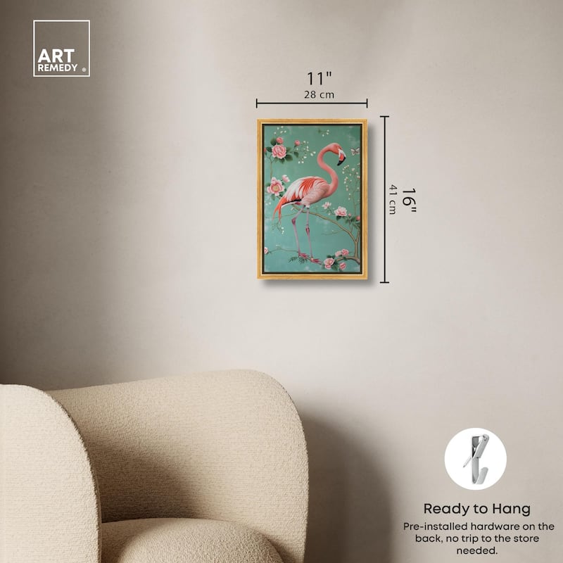 Flamingo's Fable Canvas by Art Remedy