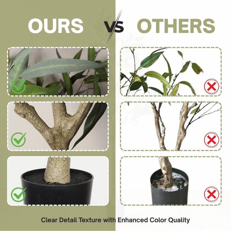 5FT Artificial Eucalyptus Tree in Black Pot - Lifelike Indoor Faux Plant for Home & Office