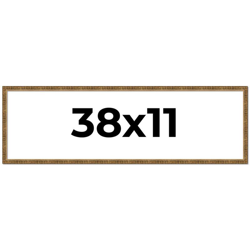 38x11 Frame Gold Solid Wood Picture Frame - Complete Modern Photo