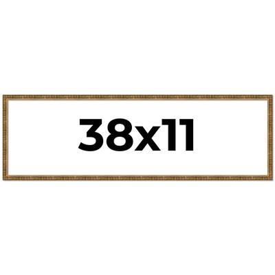 38x11 Frame Gold Solid Wood Picture Frame - Complete Modern Photo
